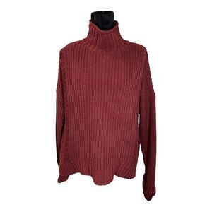 NWT Express distressed burgundy‎ sweater